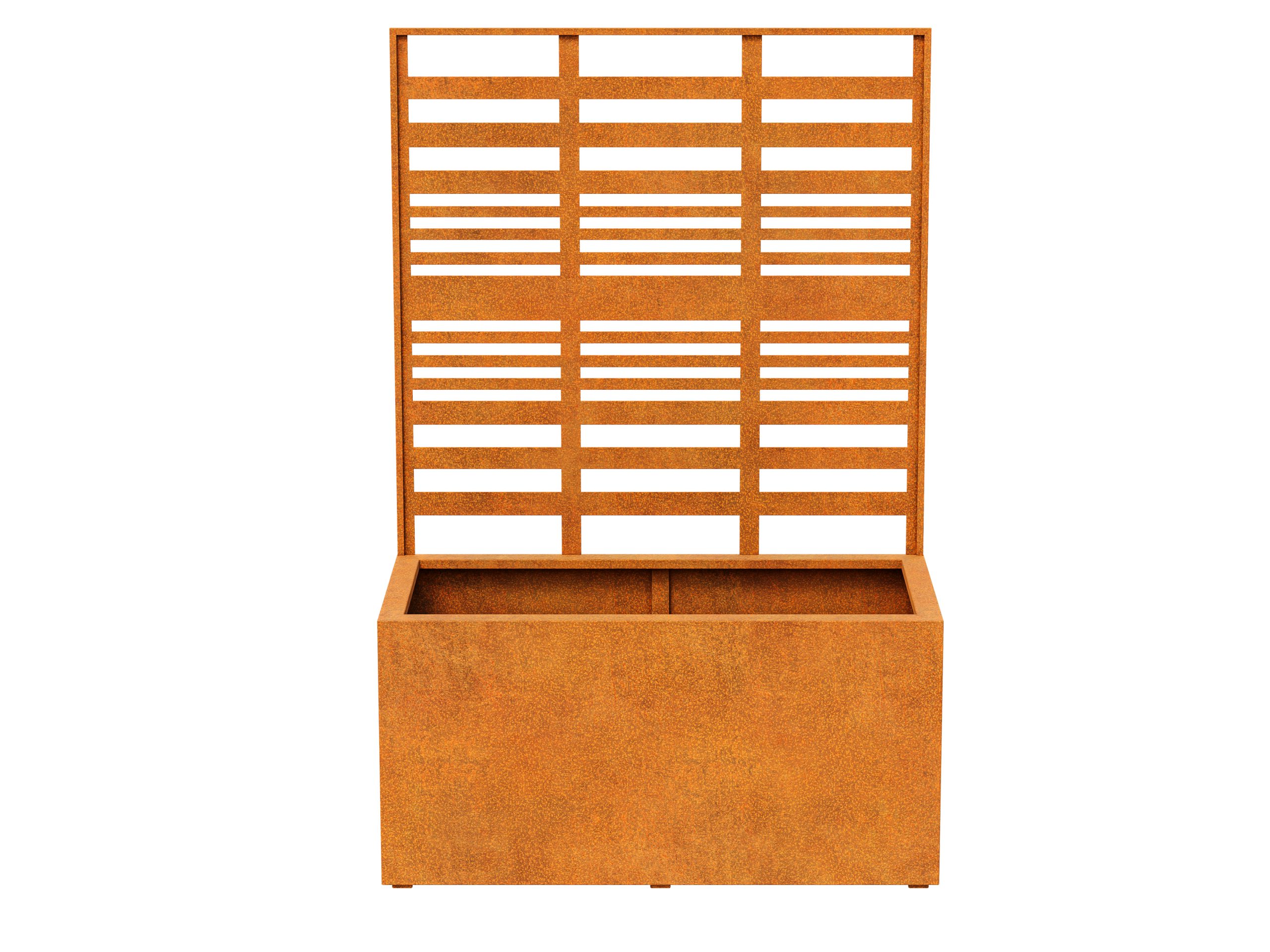 Blumentopf mit Gartenmauer/Platte Corten COVERRA 2B