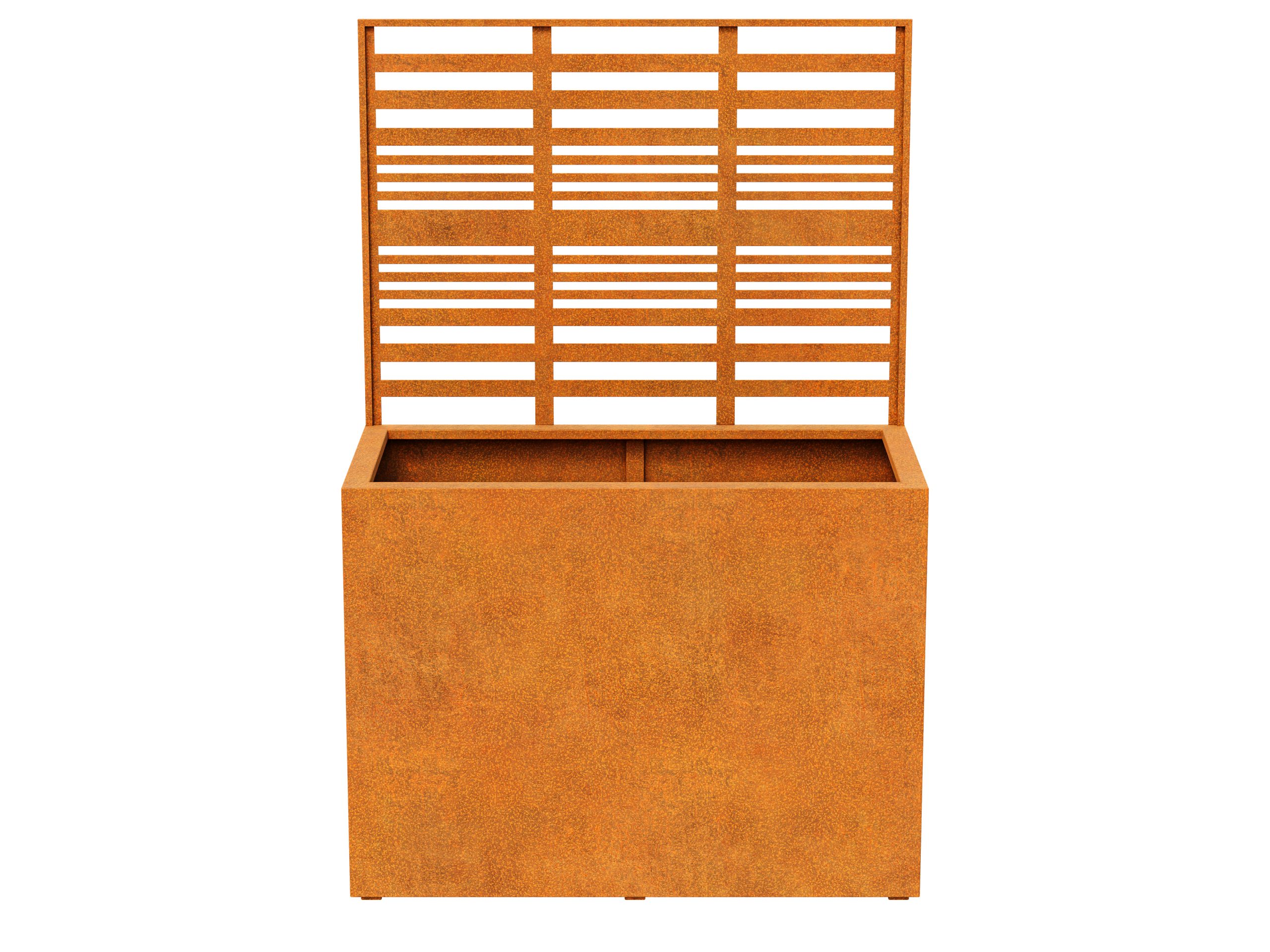 Blumentopf mit Gartenmauer/Platte Corten COVERRA 2A