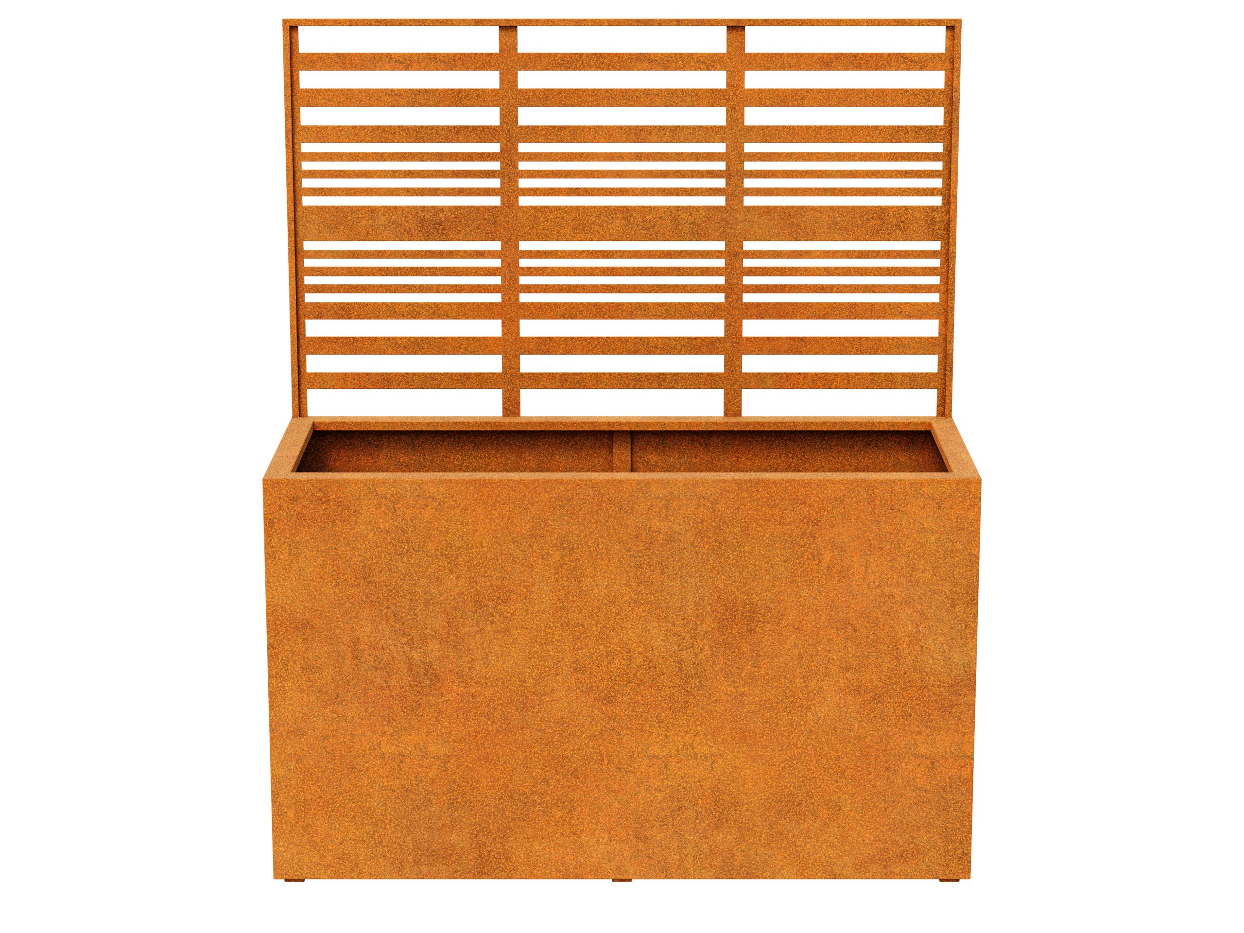 Blumentopf mit Gartenmauer/Platte Corten COVERRA 1A