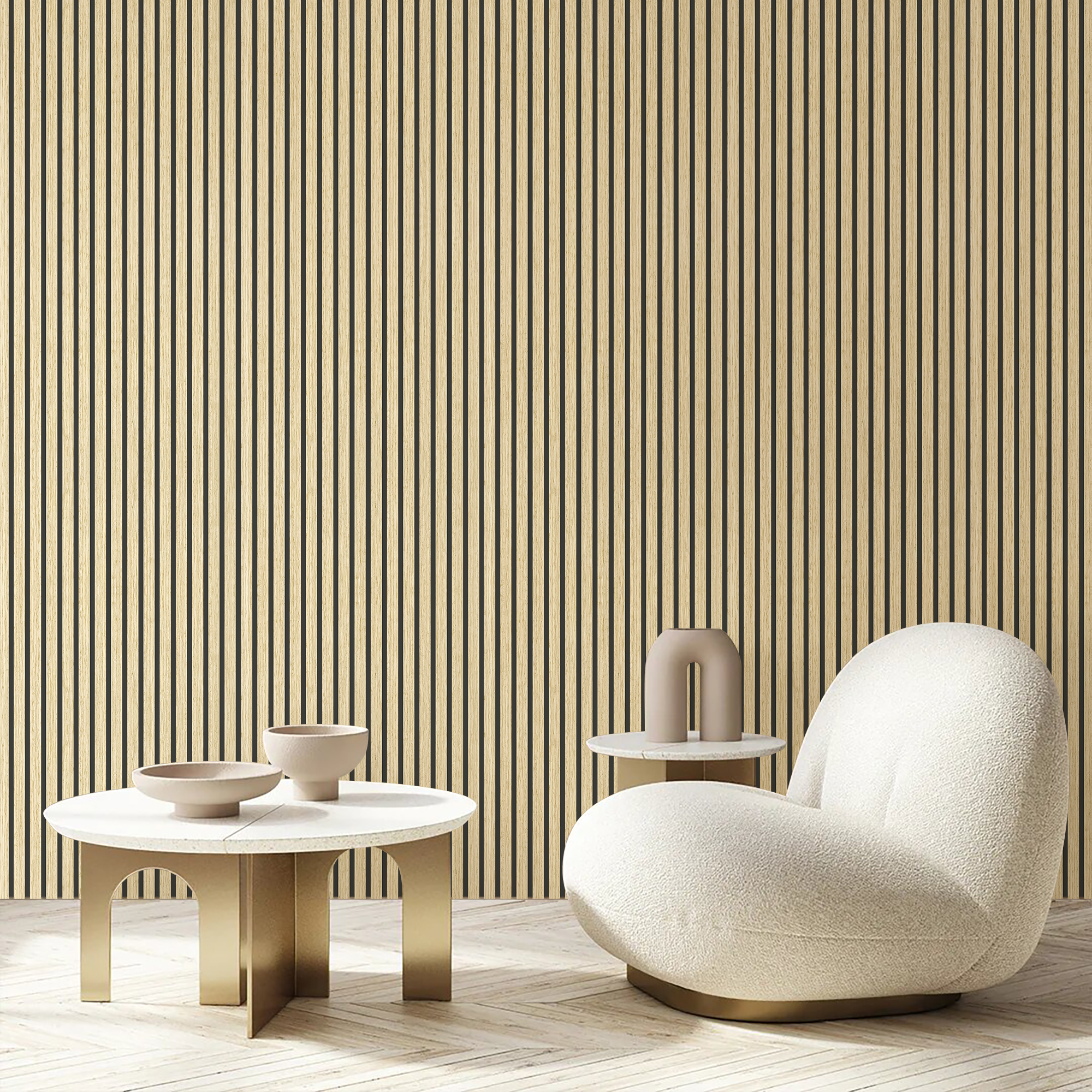 -57% NATURE Akustični leseni paneli 270x60 cm - Hrast - Slika 2