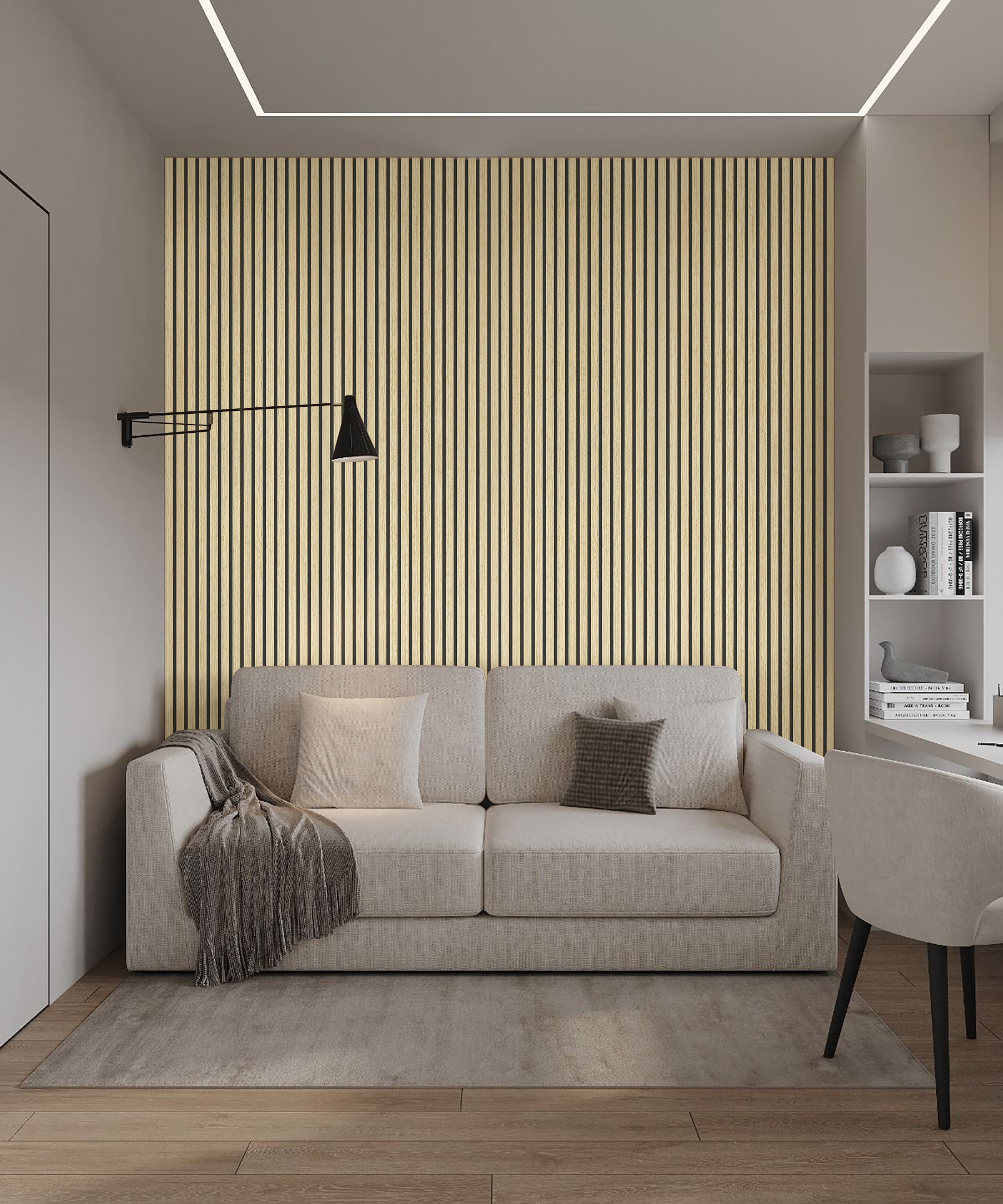 -57% NATURE Akustični leseni paneli 270x60 cm - Hrast - Slika 3